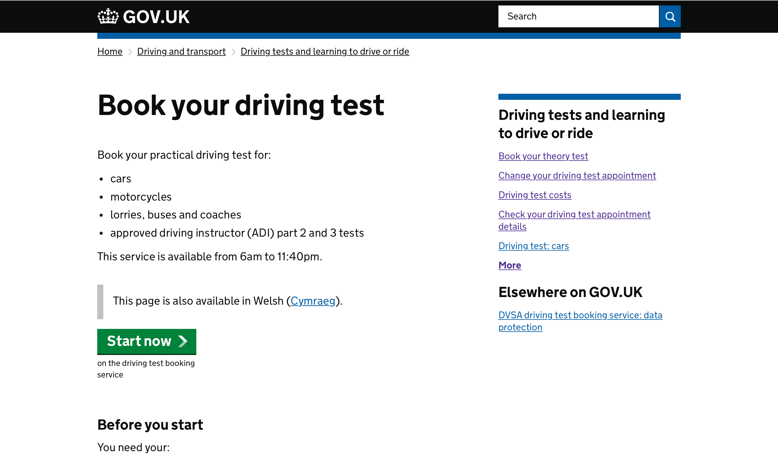 book driving test